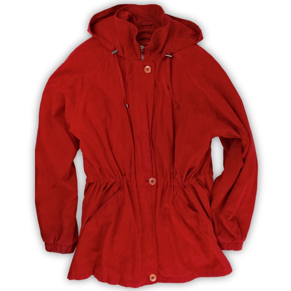 London Fog Red Oversized Jacket | Size XL | polyester
